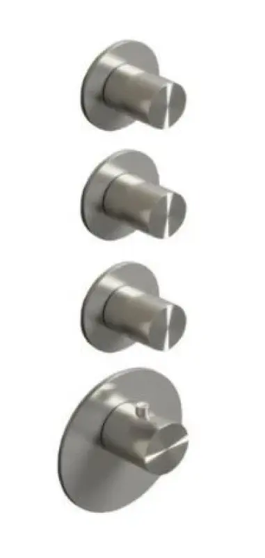 SB 316 AESTHETICS Round Vstavaná termostatická batéria s 3 výstupmi / 3x uzatvárací ventil plne z nehrdzavejúcej ocele 1208954963