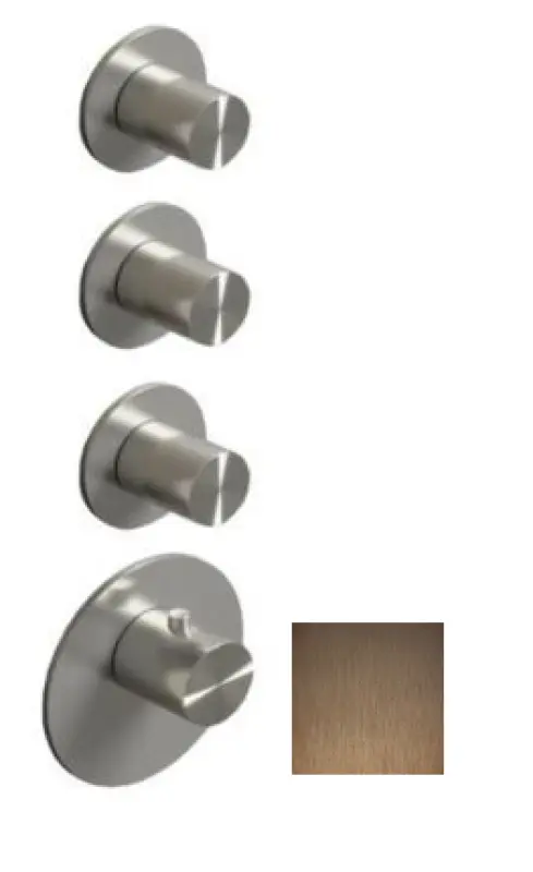 SB 316 ESTETIKA Okrúhly Zabudovaný termostatický ventil s 3 výstupmi/ 3x uzatvárací ventil PVD brúsená meď 1208954965