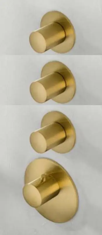 SB 316 AESTHETICS Okrúhly vstavaný termostatický kohútik s 3 výstupmi/ 3x uzatvárací ventil PVD zlatá kartáčovaná 1208954966