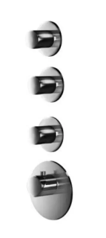 SB AESTHETICS Okrúhla vstavaná termostatická batéria s 3 výstupmi/ 3x uzatvárací ventil chróm 1208954968