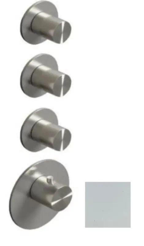 SB AESTHETICS Okrúhla vstavaná termostatická batéria s 3 vývodmi/ 3x uzatvárací ventil matná biela 1208954970