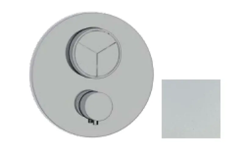 SB Push Round vstavaná termostatická batéria s tlačidlom, 3-cestným prepínačom a regulátorom objemu, matná biela 1208955118