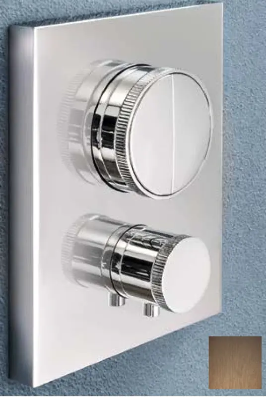 SB Push Square Vstavaná termostatická batéria s tlačidlovým prepínačom a regulátorom objemu PVD meď 1208955128