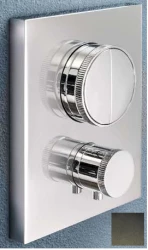 SB Push Square vstavaná termostatická batéria s tlačidlovým prepínačom a regulátorom objemu PVD gun metal 1208955131