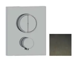 SB Push Square vstavaná termostatická batéria s tlačidlovým prepínačom a regulátorom objemu PVD gun metal 1208955131