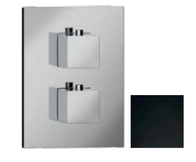 SB Universale Štvorcová vstavaná termostatická batéria s 2 vývodmi matná čierna 1208955144