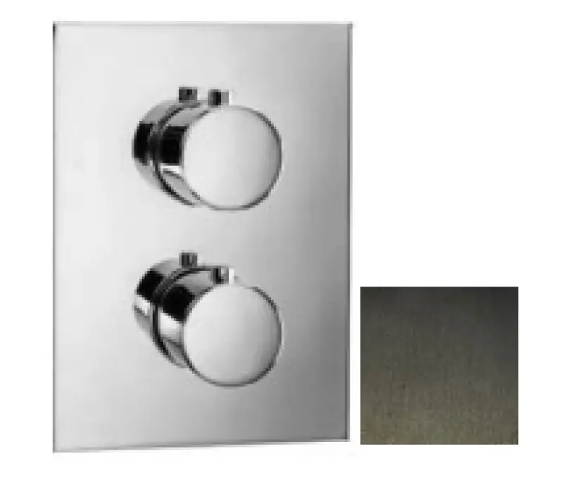 SB Universale Okrúhla na Štvorcovú Vstavaná termostatická batéria s 2 výstupmi PVD gun metal 1208955161