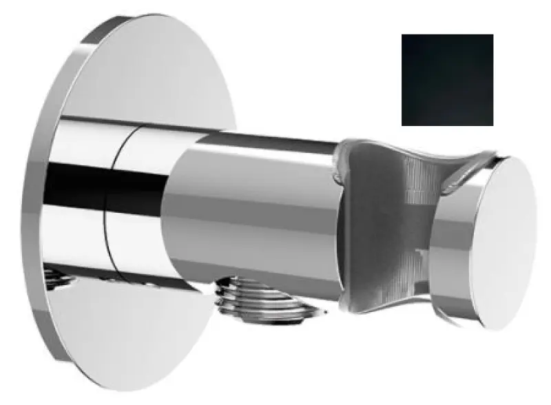 SB Rubinetterie Universálny držiak ručnej sprchy s prívodom vody matná čierna 1208955198