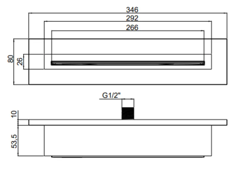 SB Vodopád 316 vaňová výpusť vstavaná úplne z nehrdzavejúcej ocele 1208955342