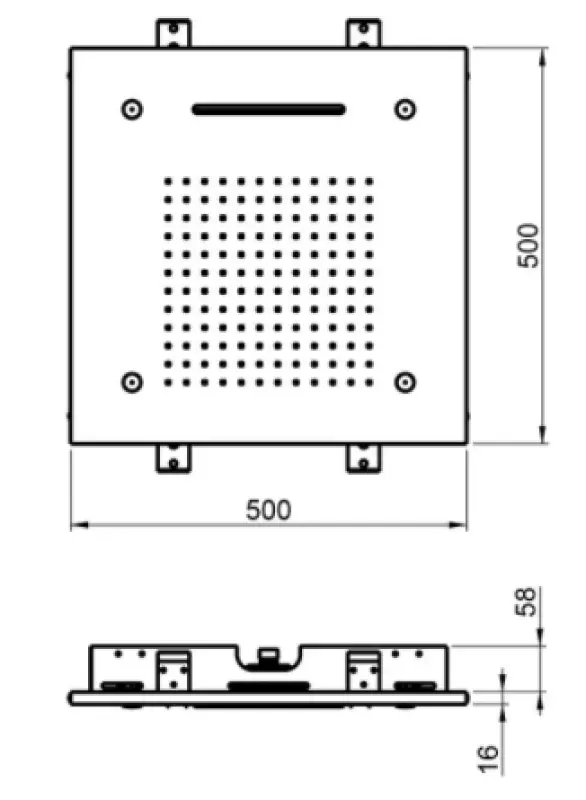 SB Chroma terapia vstavaná dažďová sprcha s 3 typmi prúdov 50x50 cm úplne z nerezovej ocele 1208955444