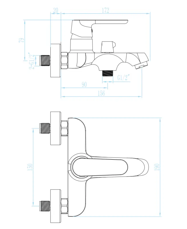 Aquadesign Tours batériová batéria na umývadlo, matná čierna
