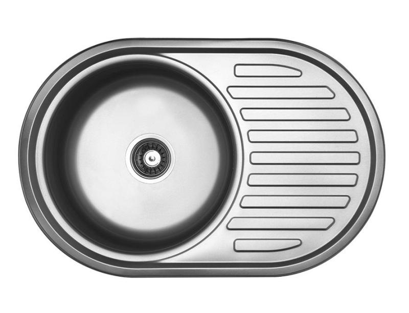 Ausmann Basic okrúly drez s odkvapkávačom nerezový 77x50 cm vrátane sifónu 1208955523