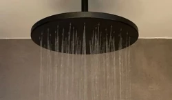 SB Okrúhla dažďová sprchová hlavica z mosadze 30 cm Matná čierna 1208955622