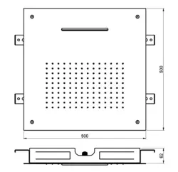SB Square XL Dážďová sprcha vstavaná 2-prúdová Matná Biela 1208955768
