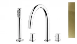 Waterevolution Flow 4-otvorová vaňová batéria na inštaláciu na okraj vane, úplne PVD svetlé zlato T138WGE