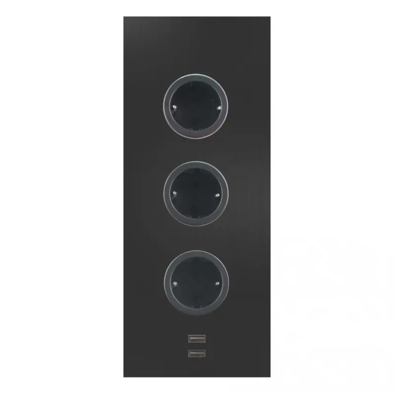 Indux Corner Energetická stĺpik s 3 zásuvkami, uzemnením a 2 x USB nabíjačkou, čierna farba 1208955898