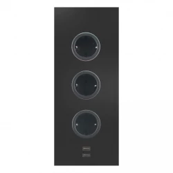 Indux Energiový stĺp 3ST29 s 3 zásuvkami a 2 USB portami Čierny