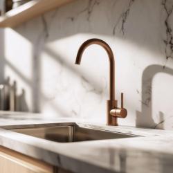 Quadri York kuchynská batéria PVD kartáčovaná meď s otočným výtokom 1208955906