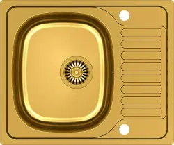 Aquadesign Rudolf zlatý PVD drez 580x485mm s odkvapkávacou plochou, obojstranný 1208955926