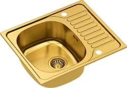 Aquadesign Rudolf zlatý PVD drez 580x485mm s odkvapkávacou plochou, obojstranný 1208955926