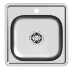 Aquadesign Basic štvorcový nerezový drez 48x48cm montáž s otvorom na batériu 1208956284