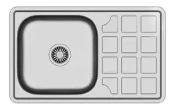 Aquadesign Basic nerezový drez s odkvapovou plochou, obojstranný, 74x48 cm, montáž na vrch 1208956286