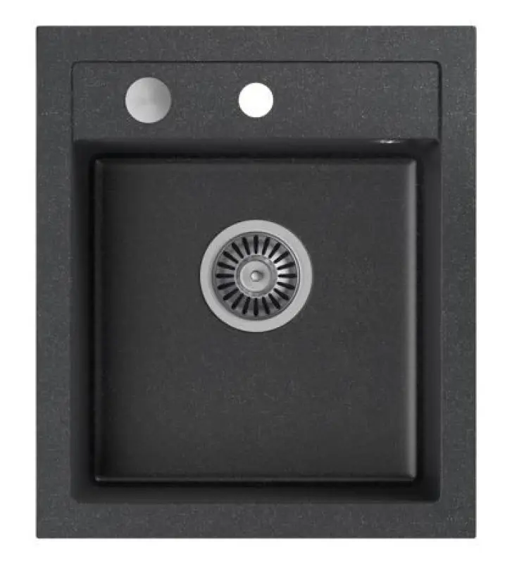 Quadri Londýn žulový antracitový drez 43x50 cm s otvorom na batériu 1208956318