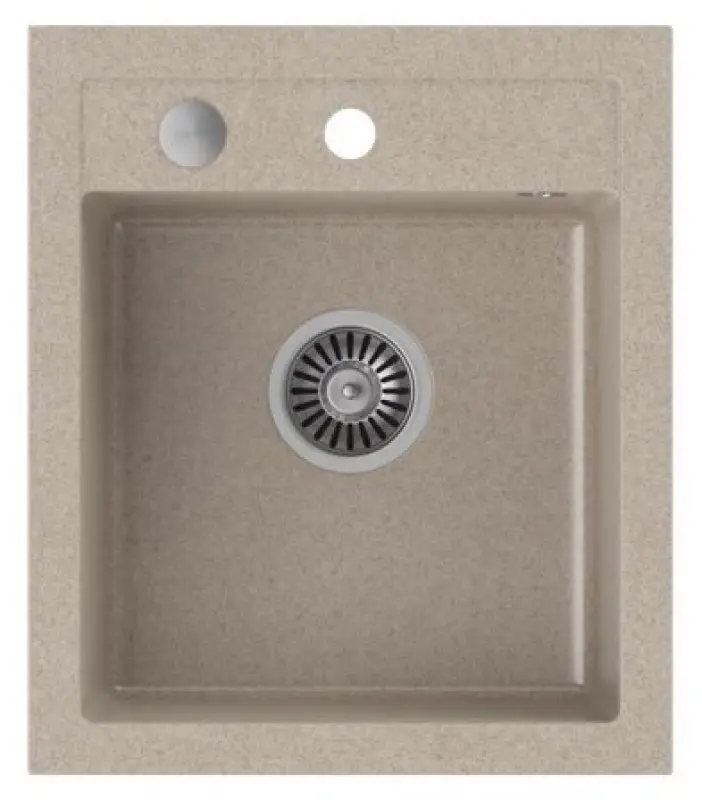 Quadri Londýn žulový pieskový béžový drez 43x50 cm s otvorom pre batériu 1208956319