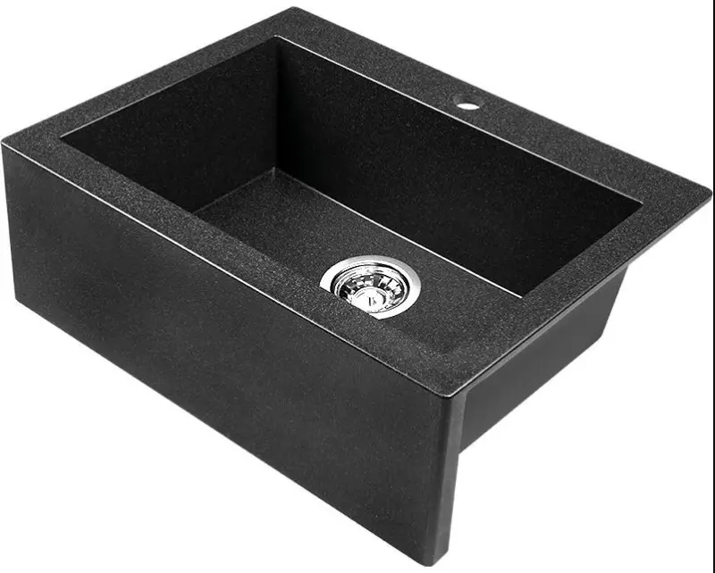 Aquadesign Farmhouse vstavaný alebo nadstavbový žulový drez antracit 58x49cm 1208956330