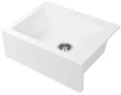 Aquadesign Farmhouse zapustený alebo nadstavbový žulový drez biely 58x49cm 1208956331
