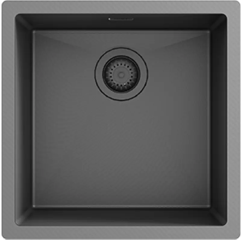Ausmann Turt pištoľový kovový drez PVD NANO 40x40 spodná montáž, plochá montáž a horná montáž 1208956946