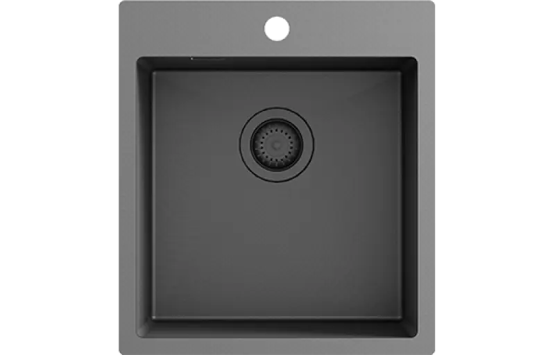 Ausmann Turt gun metal drez 450x505mm s otvorom na batériu pre spodnú, plochú a vrchnú montáž 1208956960