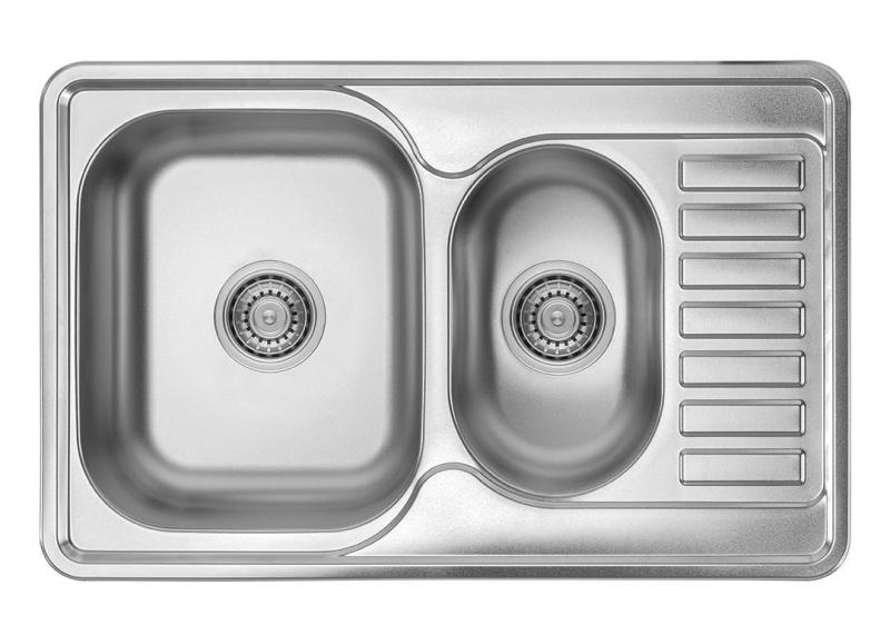Ausmann Basic nerezová oceľ 1,5 nadstavbový drez s odkvapkávačom, obojstranný 78x50 cm vrátane sifónu 1208956970