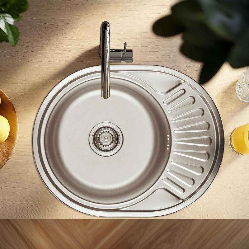 Ausmann Basic nerezový povrchový drez s odkvapom, obojstranný, 57x45 cm, vrátane sifónu 1208956973