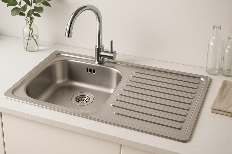 Ausmann Basic nerezový nadstavbový drez s odkvapkávačom, obojstranný, 75x40 cm, vrátane sifónu 1208956996