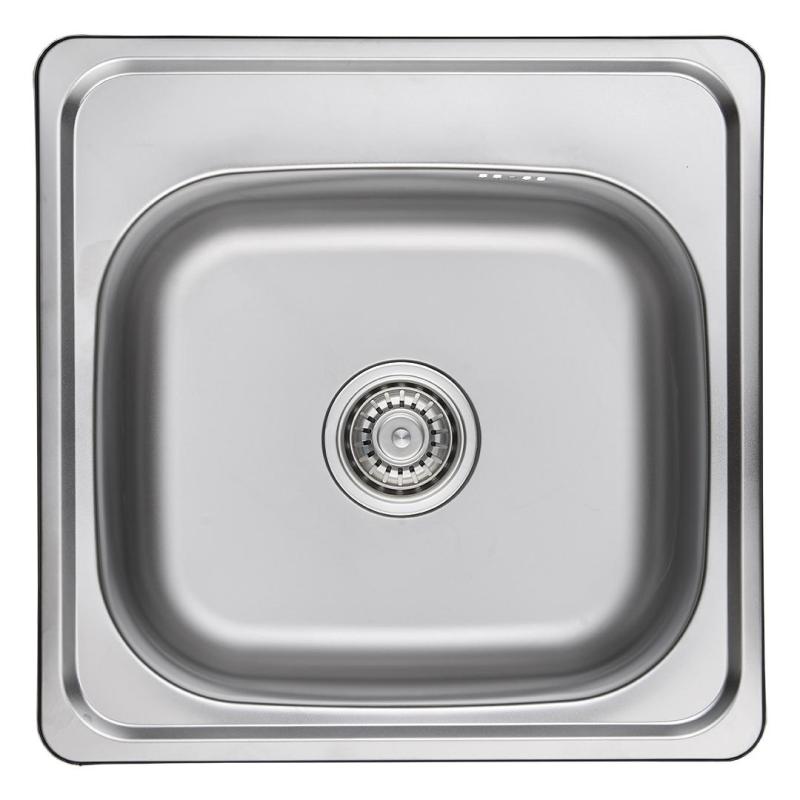 Ausmann Basic nerezový (rvs) montážny drez 48x48 cm s otvorom pre batériu vrátane sifónu 1208957000
