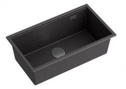 Quadri Newport veľký a hlboký drez, žula, nadstavba a podstavba, antracitový drez, 760x435 mm, 1208957219