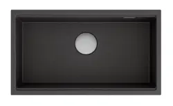 Quadri Newport veľký a hlboký drez, žula, nadstavba a podstavba, antracitový drez, 760x435 mm, 1208957219