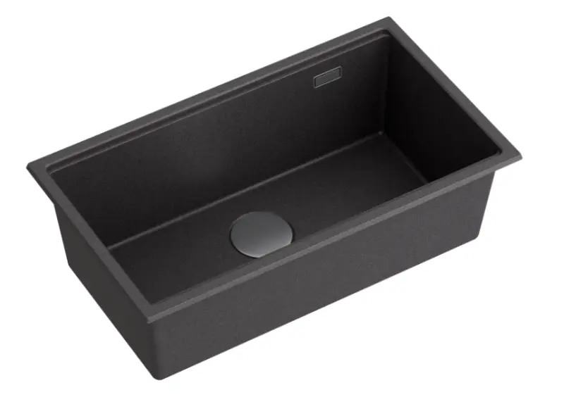 Quadri Newport veľký a hlboký drez, žula, nadstavba a podstavba, antracitový drez, 760x435 mm, 1208957219