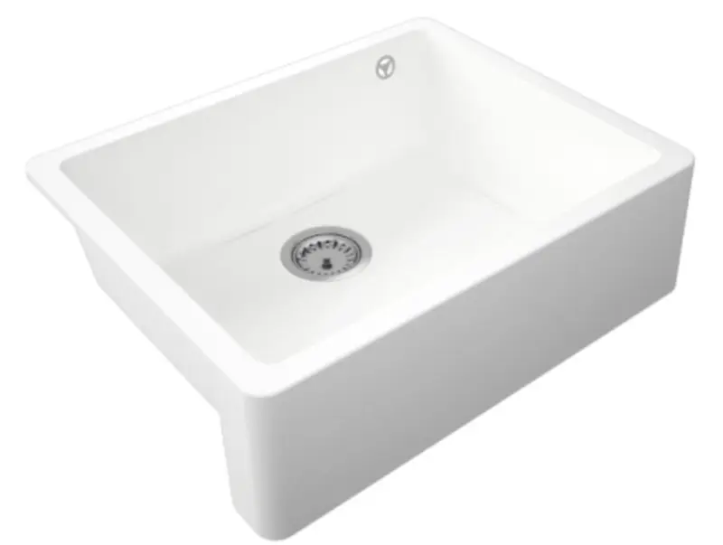 GraniteMy Tradition vidiecky kuchynský drez z granitu 60x48 cm biely, vhodný na montáž pod pracovnú dosku a na rovný povrch, 1208957289