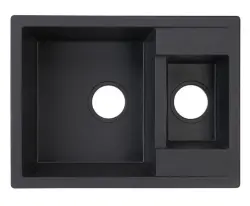 GraniteMy Smart extra plytký 1,5 granitový nadstavbový čierny drez 58x44cm 1208957355