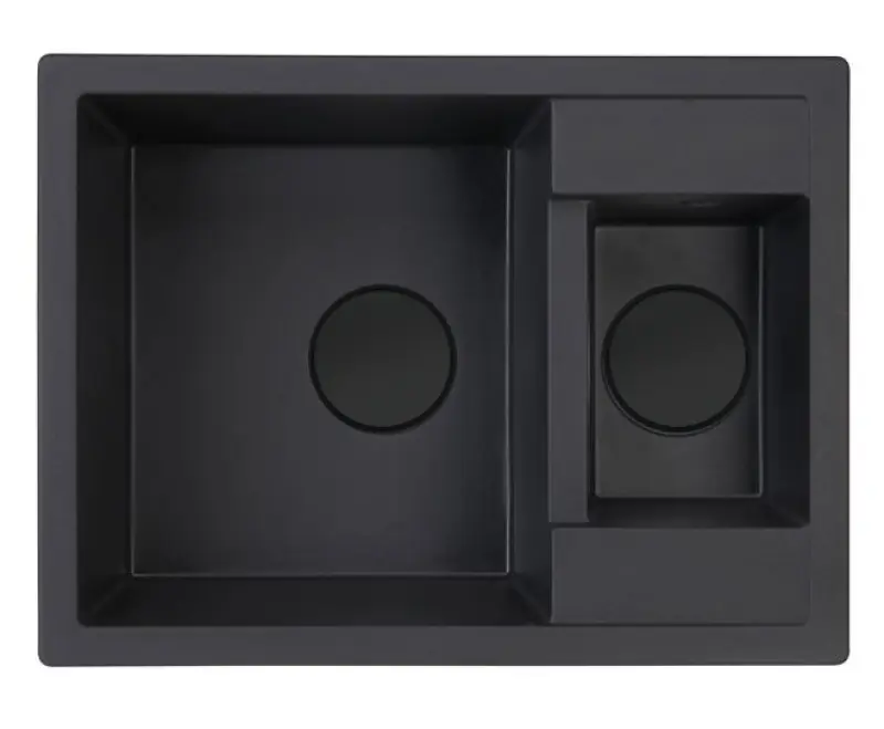 GraniteMy Smart extra plytký 1,5 granitový povrchový čierny drez obojstranný 58x44cm 1208957386