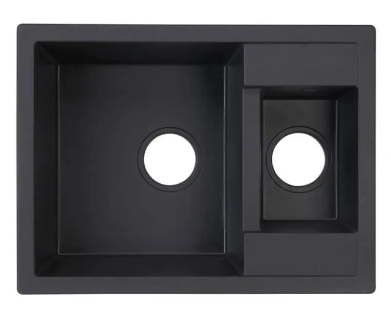 GraniteMy Smart extra plytký 1,5 granitový povrchový čierny drez obojstranný 58x44cm 1208957386