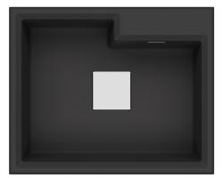 GraniteMy Limited luxusný žulový drez 61x50 cm čierny so štvorcovým odtokom  1208957390