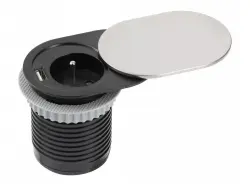 Indux Slide vstavaná kuchynská zásuvka Penaarde v pracovnej doske s USB a zásuvkou farba nerez 1208957392