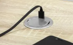 Indux Cover vstavaná kuchynská zásuvka s uzemnením na pracovnú dosku s USB a zásuvkou, farba strieborná 1208957393