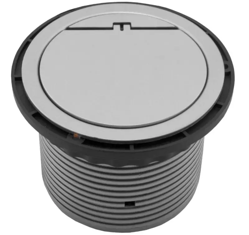 Indux Cover vstavaná zásuvka so strieborným kuchynským krytom v pracovnej doske s uzemnením a 2 USB portami 1208957397
