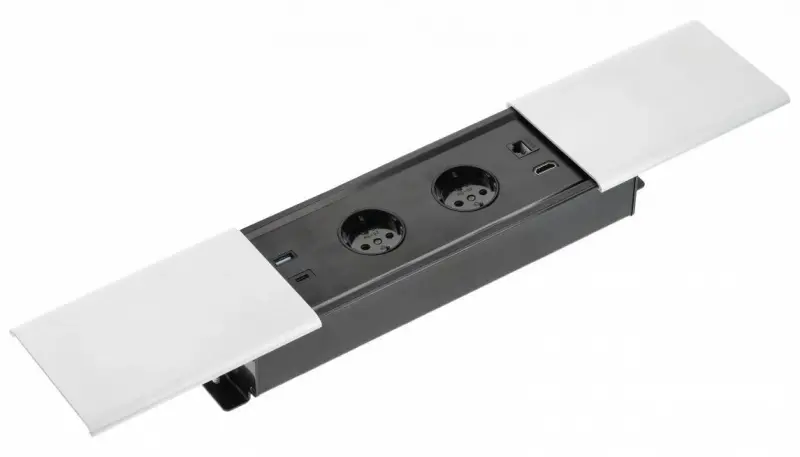 Indux Slide max vstavaná kuchynská zásuvka do pracovnej dosky s USB-A, HDMI, RJ45 a USB-C, farba matná biela 1208957429