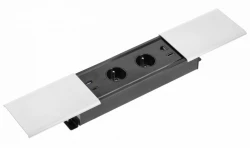 Indux Slide max vstavaná kuchynská zásuvka s uzemnením do pracovnej dosky s USB-A, HDMI, RJ45 a USB-C, farba matná biela 1208957440