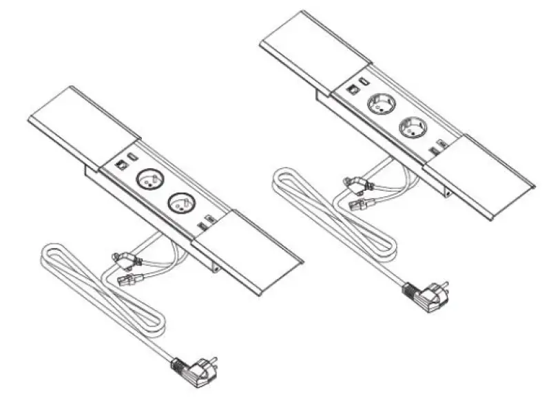 Indux Slide max vstavaná kuchynská zásuvka s uzemnením do pracovnej dosky s USB-A, HDMI, RJ45 a USB-C, farba matná biela 1208957440